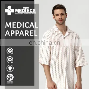 V-neck Comfortable Flame Retardant Hospital Clothing Patient Gown thumbnail-1