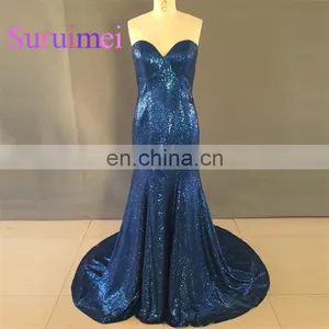 2017 Free Shipping Sequins Prom Dresses Sweep Train Evening Dress Real Pictures thumbnail-1