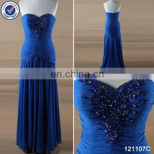 Wholesale Royal Bule Sweet Heart Neckline Long Evening Dress Made in China thumbnail-1