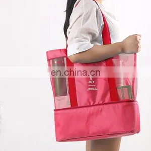 Latest New Design Bag Portable Double Layer Mesh Picnic Shoulder Storage Bag Fashion Bag thumbnail-1