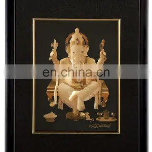Gold Picture Frames Pure Handmade Indian God Gift 3D Frame Wall Hanging Hot Sale in Christmas thumbnail-1