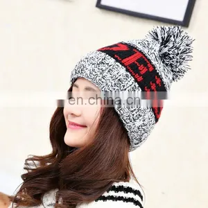Custom Logo Women Knit Winter Beanie Caps for Womens thumbnail-5