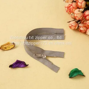 #3 #4 #5 #8 Metal Brass Zipper With Light Golden Platinum Teeth Close End thumbnail-3