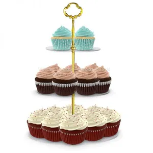 High Quality Custom Clear Happy Birthday Decoration Acrylic Wedding Cake Stand thumbnail-3
