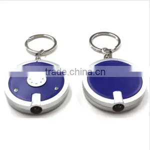 Mini Super Bright Light Round LED FlashLight With Keyring KeyChain thumbnail-5