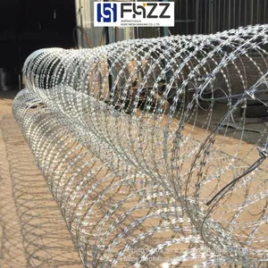 Hot Dipped Galvanized Razor Barbed Wire Fence for Borderline Epidemic Prevention and Isolation thumbnail-3
