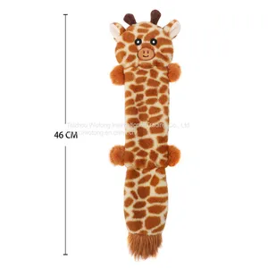 Durable Simulation Animal Plush No Stuffing Cow Giraffe Zebra Chew Resistance Squeaky Plush Pet Dog Toy thumbnail-3
