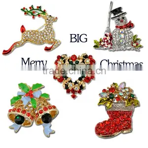 2015 Hot Christmas Decoration Deer Snowman Brooches,christmas Brooch thumbnail-1