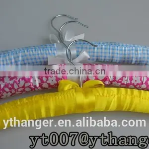 PH-YT-052 Satin Padded Hanger for Kids Wooden Hanger Flocked Satin Padded thumbnail-1