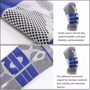 Factory Price Sports Safety Breathable Knee Support Belt Wrap Elastic Anti-slip Knee Brace thumbnail-3