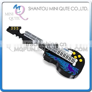 Mini Qute DIY Kid Cute Kawaii Musical Instrument Bass Guitar Action Figure Plastic Model Building Block Educational Toy NO.25418 thumbnail-1