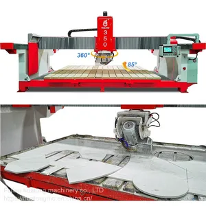 Hualong Machienry Plc Automatic Cutter 3 Axis Bridge Saw Stone Cutting Machine For Granite Marble Quartz Stone Slab Kitchen Countertop thumbnail-5