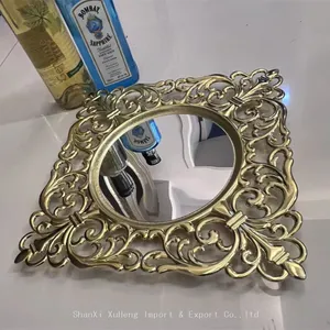 Luxury Party Decorative Supplies 12 Inch Square Silver Reef Mirror Plastic Charger Plates For Wedding Event thumbnail-2