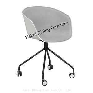 Dining Furniture Many Colors With Soft Neutral Fabric PP Plastic Chair With Wheels thumbnail-1