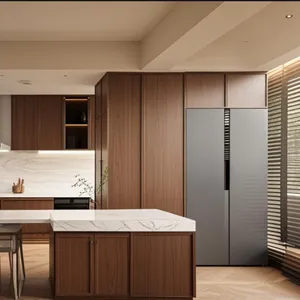 Hangmei Black Walnut Color Solid Wood Paint-free Board, 15/18/20mm Thick Large Board With Pure Rubber Wood Finger-jointed Board as Substrate thumbnail-3