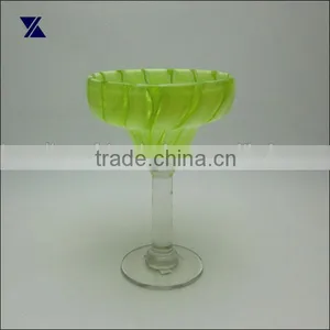 Hand Blown Recycled Green Margarita Glass thumbnail-1