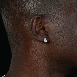 Shining Star Jewelry Hip Hop Trendy Men Iced Out Charms Hamsa Hand Stud Earrings thumbnail-4
