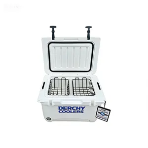 25qt Wholesale Small Rotomolded Ice Chest Outdoor Cooler Box With Durable Webbing Handle Leak-Proof thumbnail-1