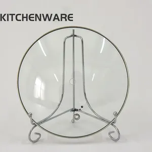 4mm Clear Tempered Glass Lid 12cm 14cm 16cm 18cm 20cm 22cm 24cm 26cm 28cm 30cm 32cm for Kitchen thumbnail-1