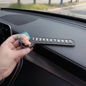 Factory Direct Creative Cute Silicone Car Decor Ornament DIY Temporary Parking Phone Number Plate thumbnail-2