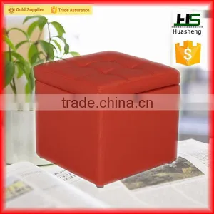 Storage Leather Ottoman Pouf thumbnail-2