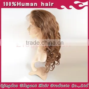 2015 Qingdao Elegant Virgin Hair Brazilian Hair Lace Front Wig With Side Bang thumbnail-5