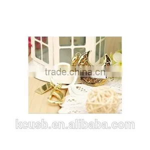 Metal Crescent Moon Usb Flash Drive With Keychain thumbnail-3
