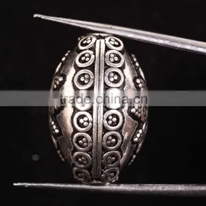 Oval Shape Pure 925 Solid Sterling Silver Wholesale Beads thumbnail-2