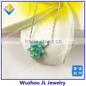 925 Sterling Silver Synthetic Hamsa Opal Gems Necklace For Sale Online With Factory Price thumbnail-4