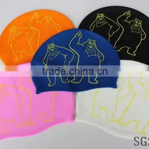 Kids Adults Size Factory Price Humanized Design Original Custom Waterproof Swimming Cap Swim Caps thumbnail-3