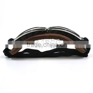 BJ-GT-011 Top Quality Adult Custom Coffee Leather Safety Spectacles Motocross Goggles thumbnail-4