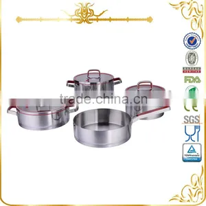 2016 MSF Newest Design High Quality Straight Body Cookware Set With Silicone Ring Glass Lid and Handle MSF-3945R Supplier's Choice thumbnail-1