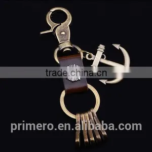 Men Custom Anchor Key Chain Female Leather Keyring Novelty Items thumbnail-3
