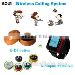 KOQI Wireless Call Bell Button Restaurant Waiter Caller 4-key Table Bell Guest Calling Button thumbnail-1