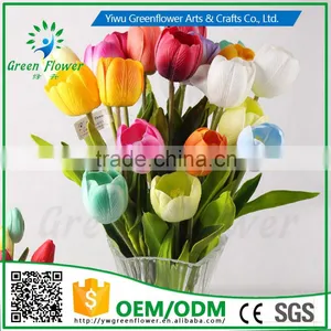 2016 Wholesale Multicolor 32CM Artificial Flowers Bouquet Wedding Bridal Real Touch Christmas Decorative Flower Tulip thumbnail-6