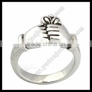 Custom Heart Celtic Claddagh Band Ring thumbnail-2