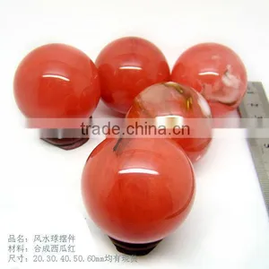 2inches Watermelon Red Glass Sphere thumbnail-1