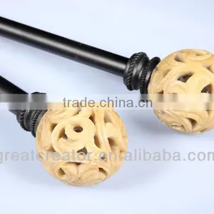 High End Curtain Rods With Decorative Open Work Ball Curtain Finials thumbnail-3