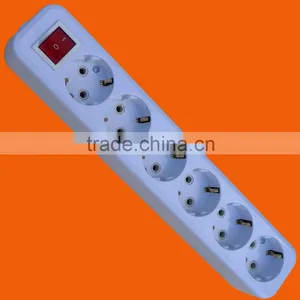 European Style 5 Way Power Extension Socket With Earth With Switch (E8005ES) thumbnail-2