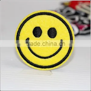 Customized Free Design Accessories Garment Patches Badge Smile Round Embroidery thumbnail-4