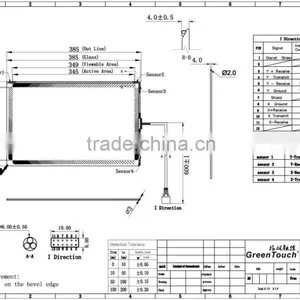 15.6"15.6inch 4mm Thickness Wide SAW Touch Screen 1 Carton Load 10 Pcs , Touch Panel thumbnail-1