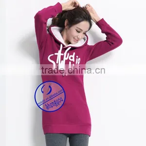 CVC Fleece Women Wholesale Tall Sweatshirts Hoodies thumbnail-3