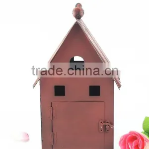 Rustic Outdoor Wholesale Red Metal Bird House thumbnail-2