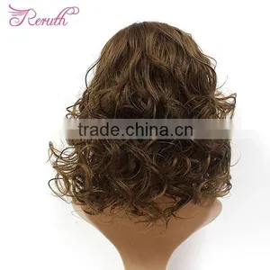 Middle Length Beautiful Wavy Natural Black Human Hair Wig thumbnail-3