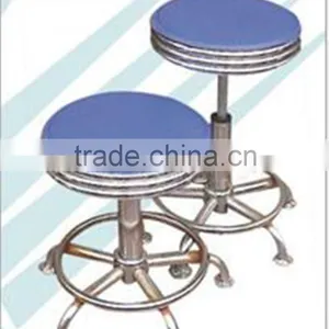 Stainless Steel Rolling Leather Bar Stool thumbnail-1