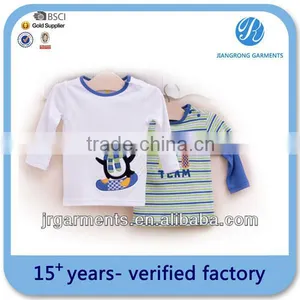 Manufacture Owns BUREAU VERITAS CERTIFICATION Single Jersy Tshirt for Baby With Embroider T-shirt With Crewneck Printed t Shirt thumbnail-1
