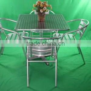 Cheap Restaurant Furniture Cast Aluminum Chair With Stainless Steel Table YC001 YT2 thumbnail-5