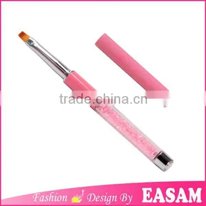 Hot Pink Color Gel Nail Brush With Rhinestone,kolinsky Nail Art Gel Brush thumbnail-1