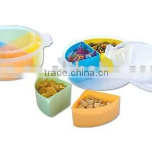Food Storage Container With Cover(round)- 4 Pcs/ Set thumbnail-1