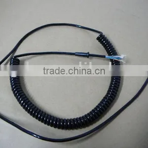 PU Coil Cord With Tinned Pins and RJ45 Plug thumbnail-1